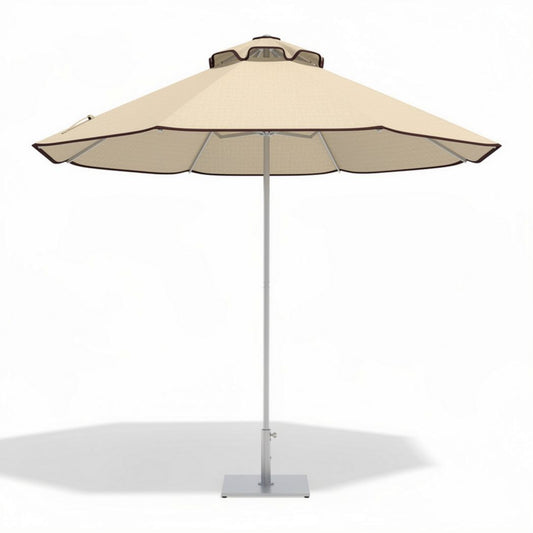 Parasol ogrodowy 250 x 250 x 250 cm w kolorze beżowym z metalowym stelażem