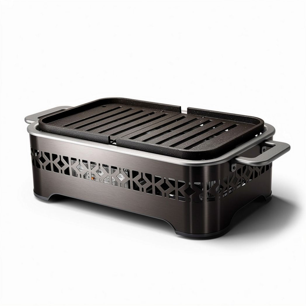 Grill elektryczny do użytku domowego z odpinanym rusztem 40 x 25 x 15cm