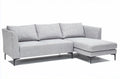 Sofa narożna szara o wymiarach 220 x 85 x 85 cm z tkaniny tekstylnej