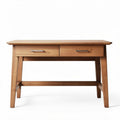 Stolik z drewna sosnowego o wymiarach 80 x 50 x 75cm z dwoma szufladami