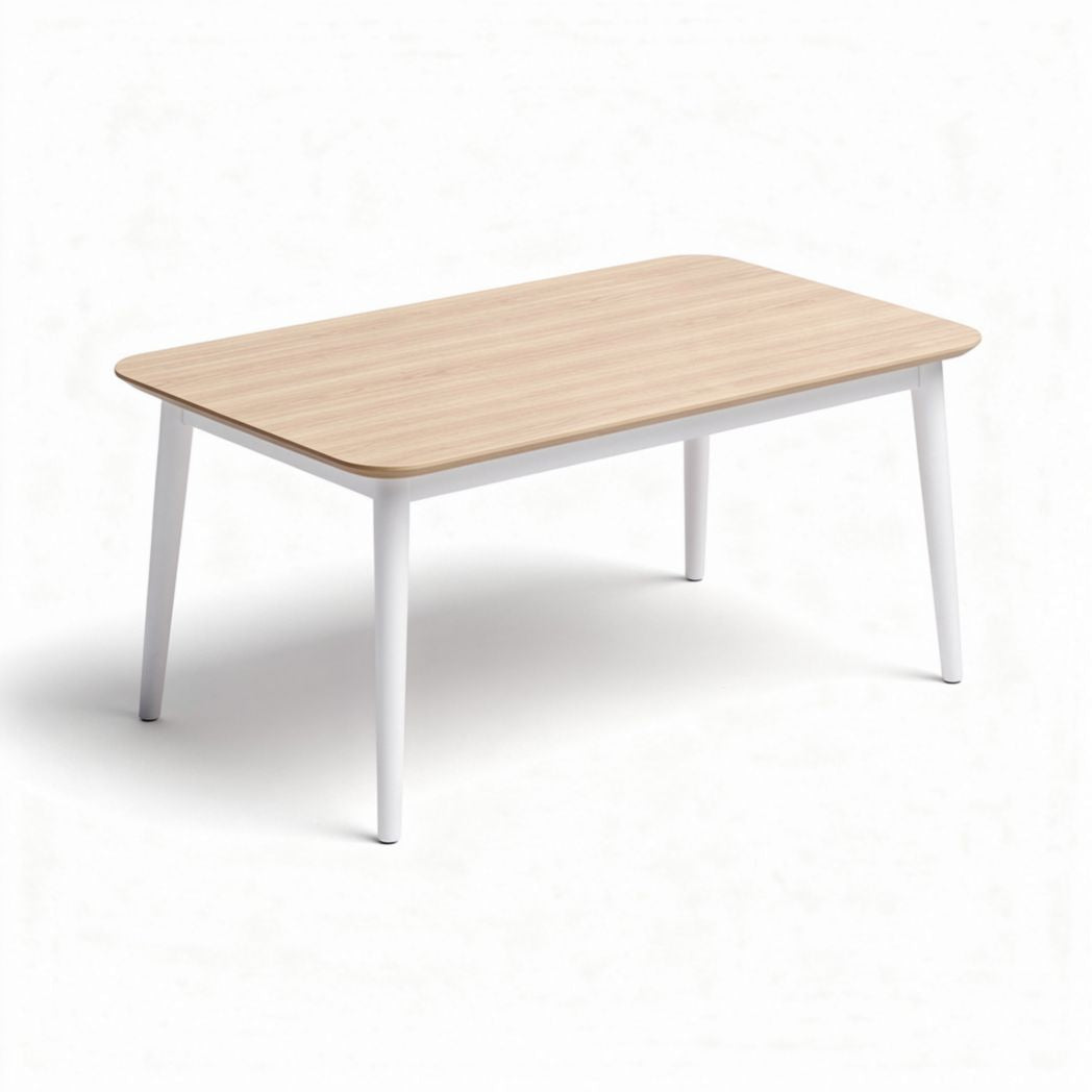 Stół prostokątny z drewnianym blatem 120 x 80 x 75cm w kolorze jasnego dębu