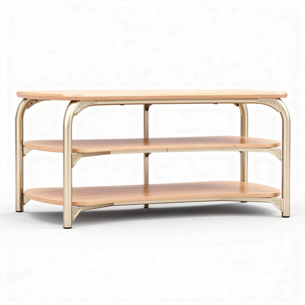 Stolik kawowy z drewnianym blatem i metalowym stelażem 120 x 60 x 45cm